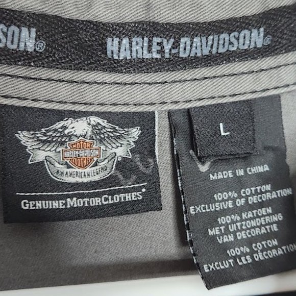 Harley Davidson Men's S/S Button-down Shirt Size Large - Picture 5 of 7